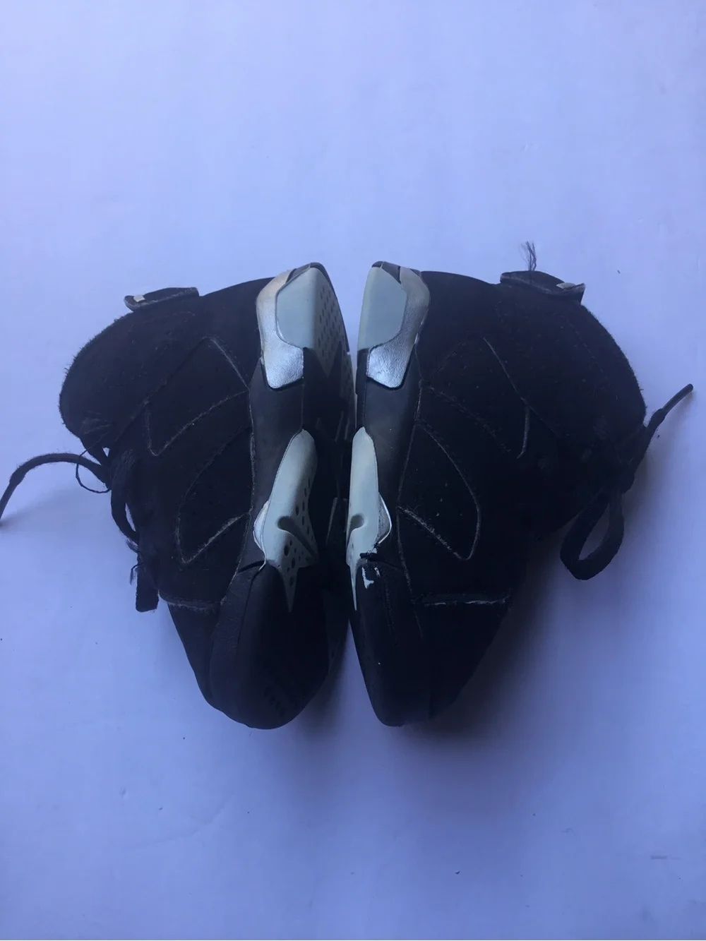 Jordan Kids Black Lace-Up High-Top Sneakers Suede-Like Cushioned Collar Size 5.5